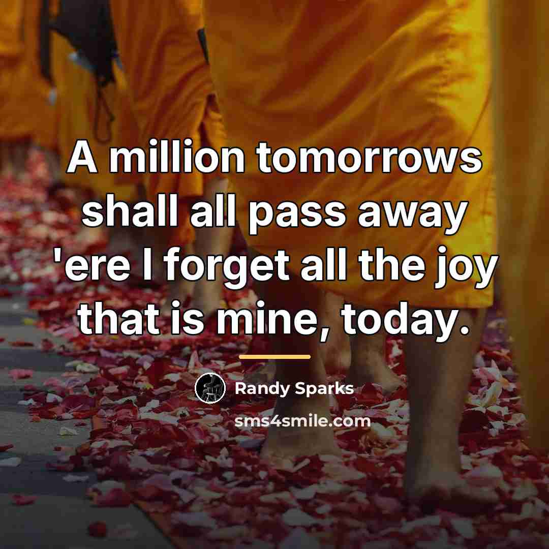 “A million tomorrows shall all pass away 'ere I forget…” quote by Randy Sparks