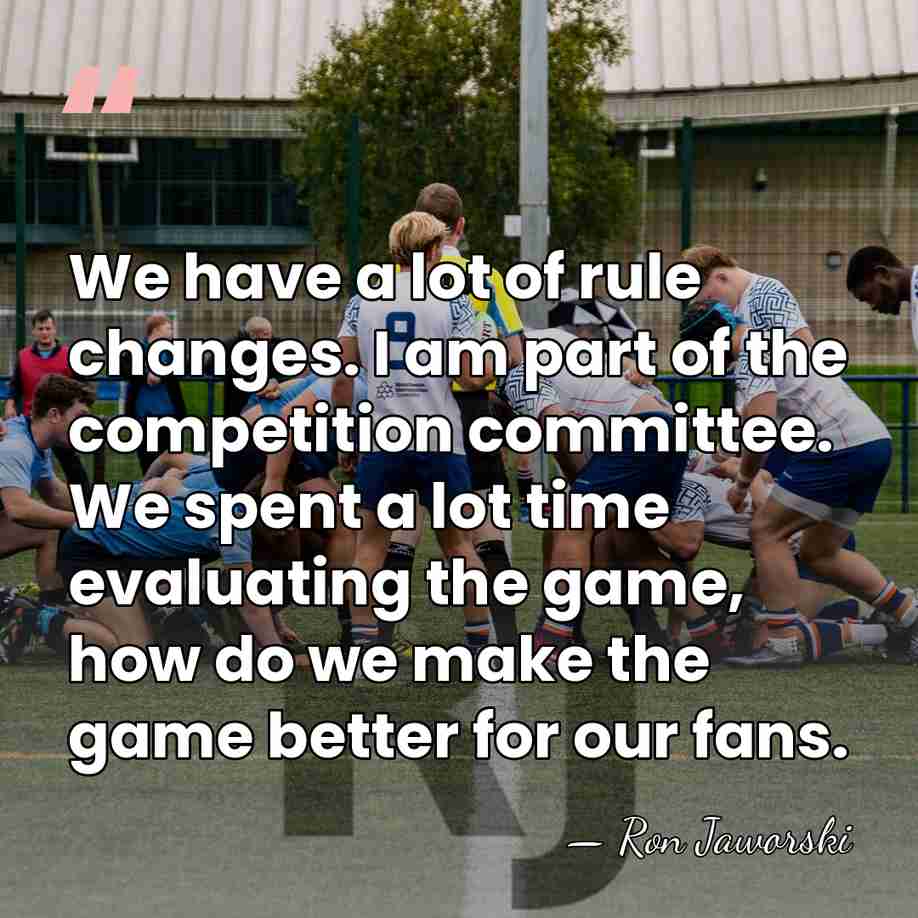 We have a lot of rule changes. I am part of the&hellip; - Ron Jaworski