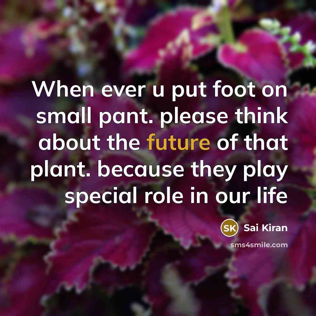 “When ever u put foot on small pant. please think…” quote by Sai Kiran