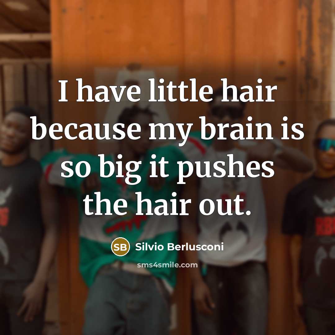 “I have little hair because my brain is so big…” quote by Silvio Berlusconi