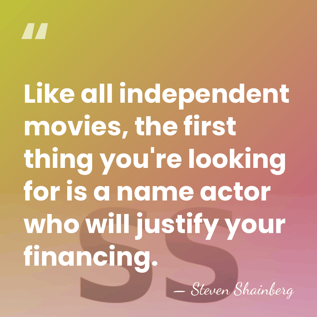 Like all independent movies, the first thing you're looking for is a&hellip; - Steven Shainberg