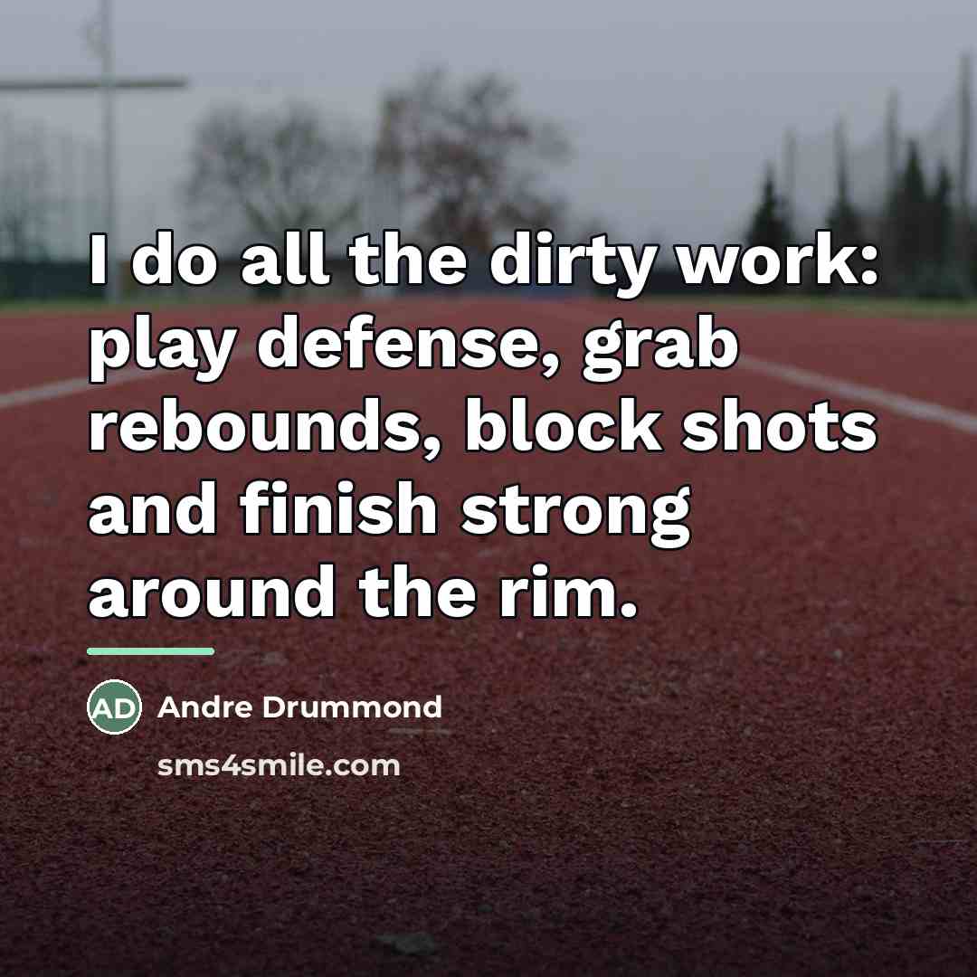 “I do all the dirty work: play defense, grab rebounds,…” quote by Andre Drummond