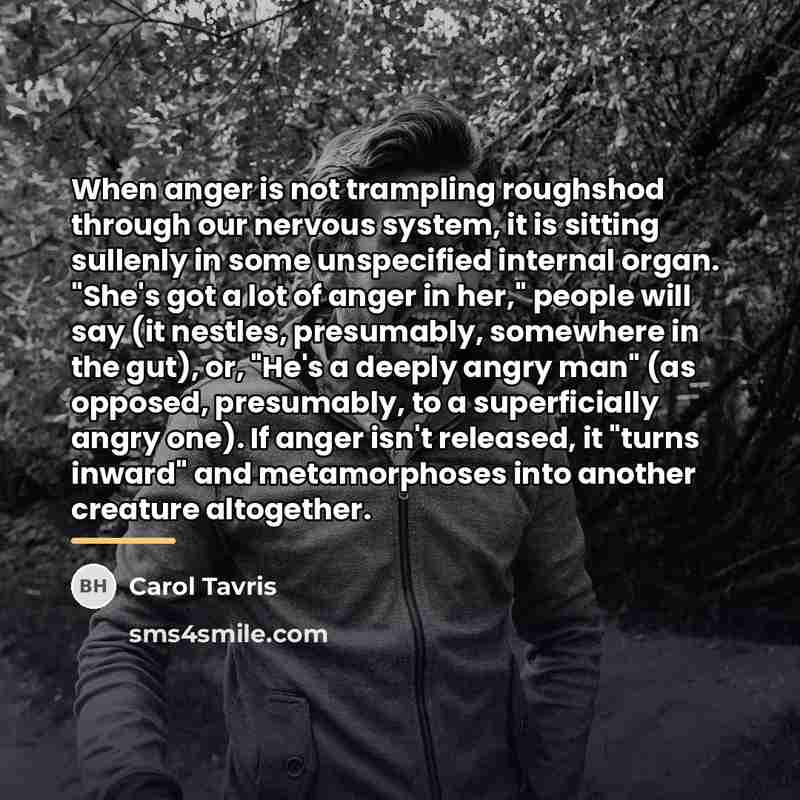 “When anger is not trampling roughshod through our nervous system,…” quote by Carol Tavris