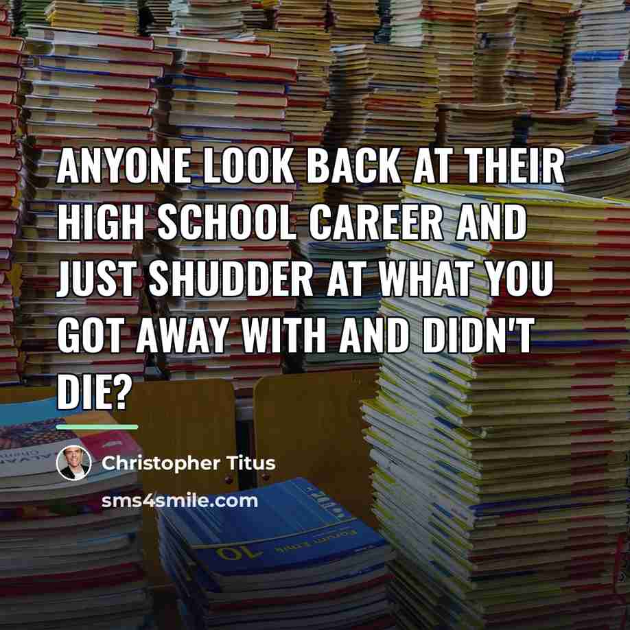 “Anyone look back at their high school career and just…” quote by Christopher Titus