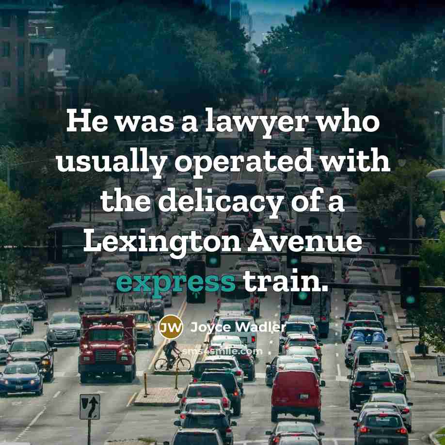 “He was a lawyer who usually operated with the delicacy…” quote by Joyce Wadler