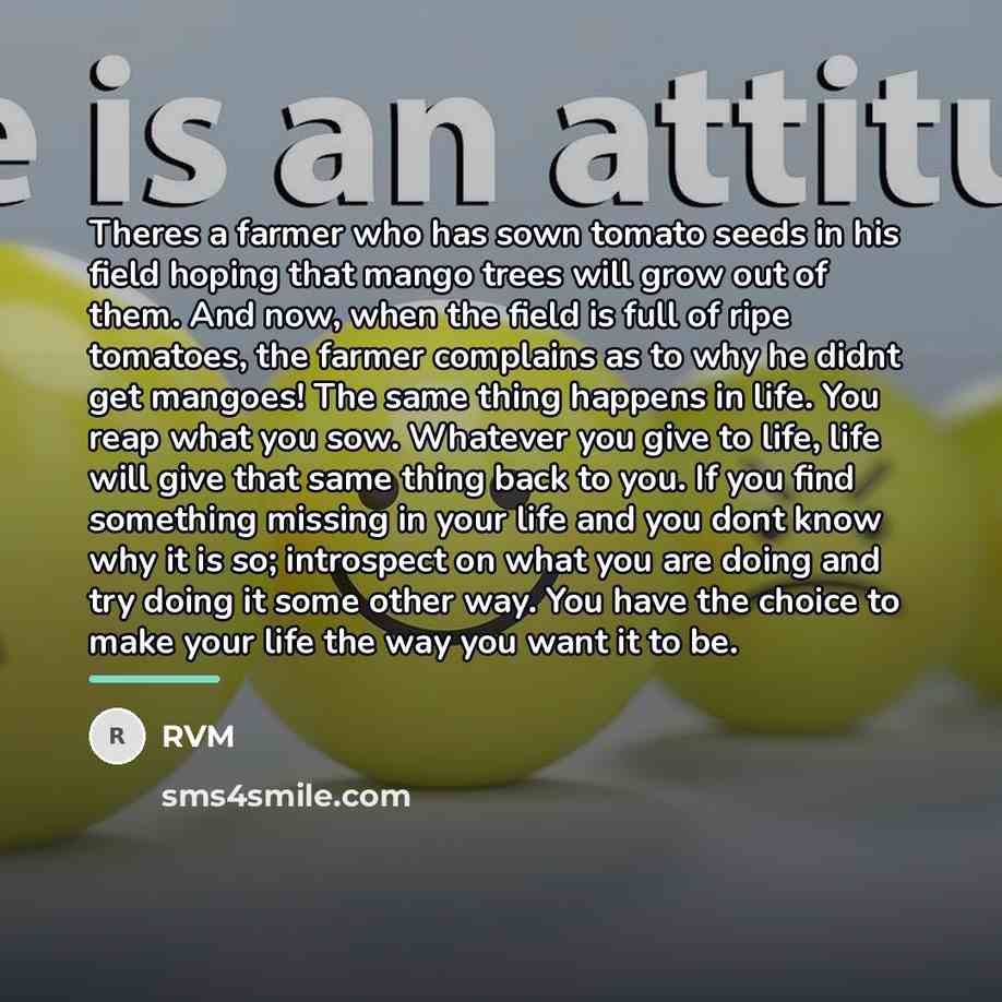 “Theres a farmer who has sown tomato seeds in his…” quote by RVM