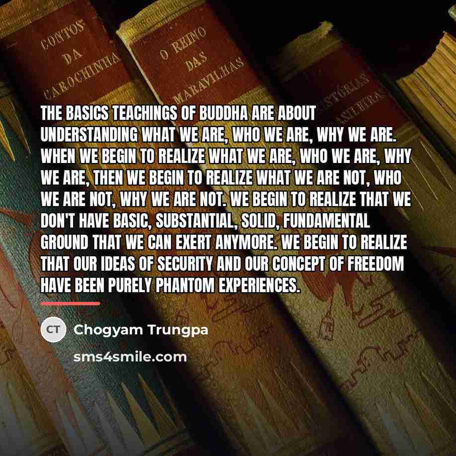 “The basics teachings of Buddha are about understanding what we…” quote by Chogyam Trungpa