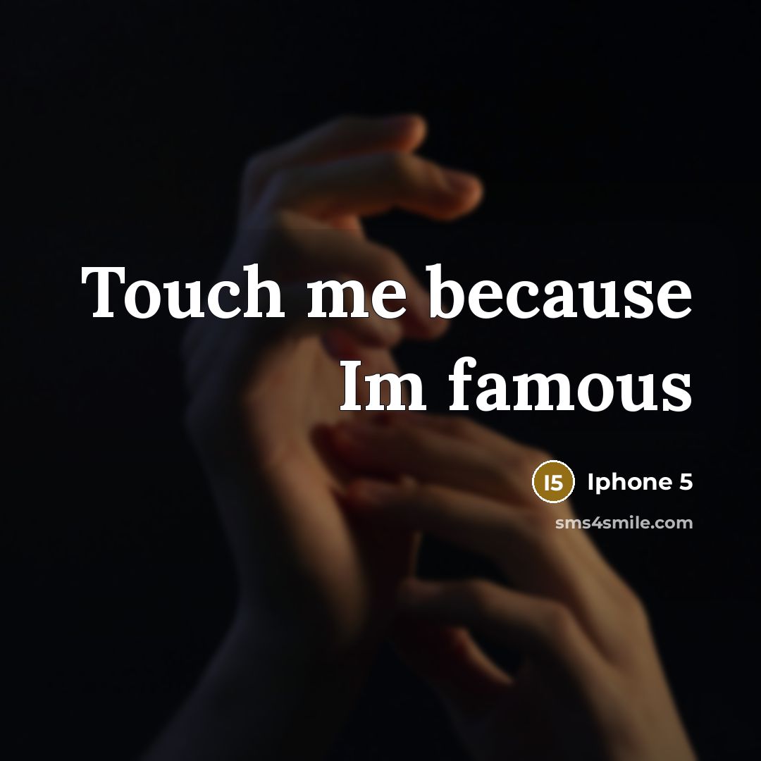 “Touch me because Im famous” quote by Iphone 5