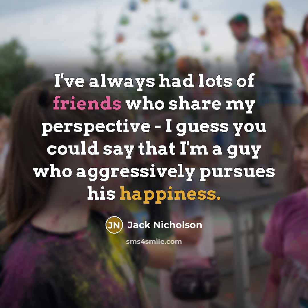 “I've always had lots of friends who share my perspective…” quote by Jack Nicholson