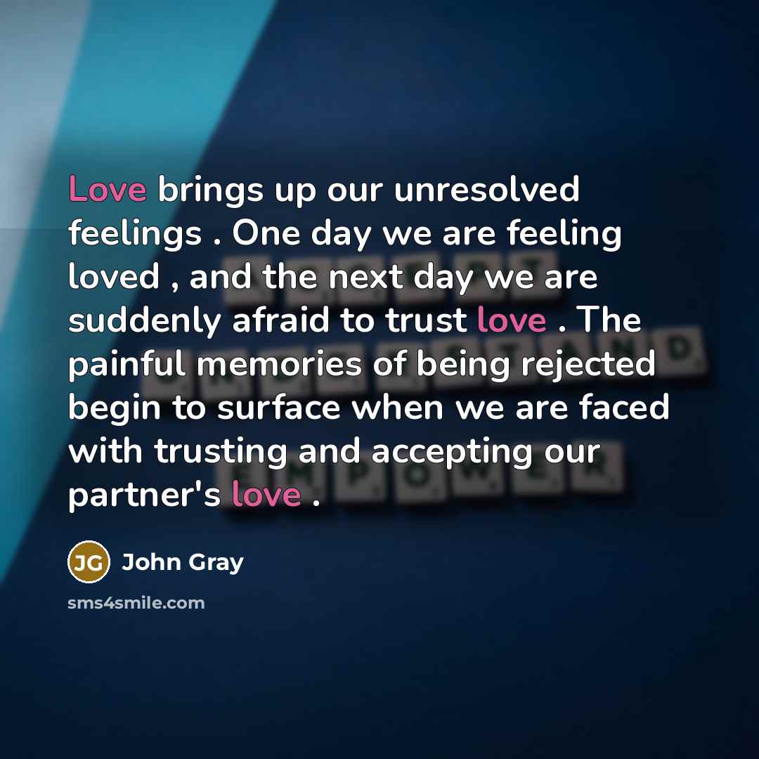 “Love brings up our unresolved feelings . One day we…” quote by John Gray
