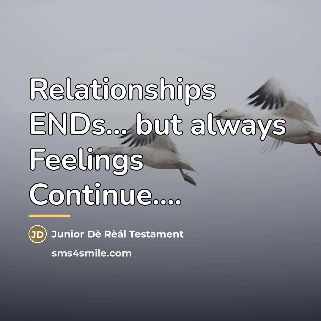 “Relationships ENDs... but always Feelings Continue....…” quote by Junior Dè Rèál Testament