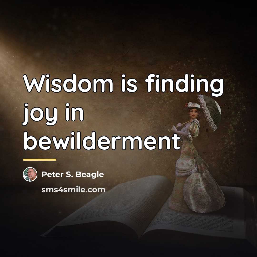 “Wisdom is finding joy in bewilderment…” quote by Peter S. Beagle