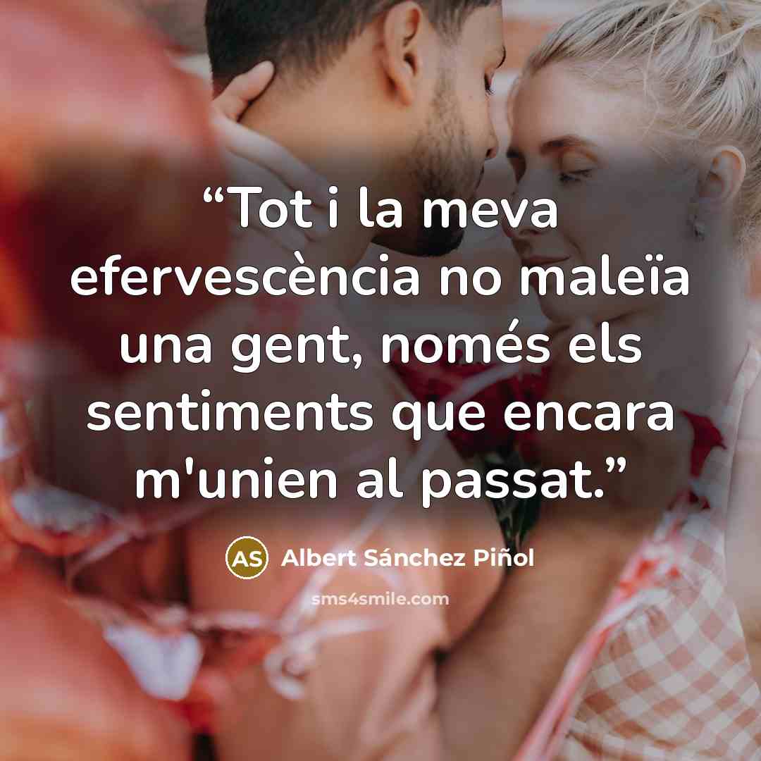 “Tot i la meva efervescència no maleïa una gent, només els sentiments que encara m'unien al passat.” quote by Albert Sánchez Piñol