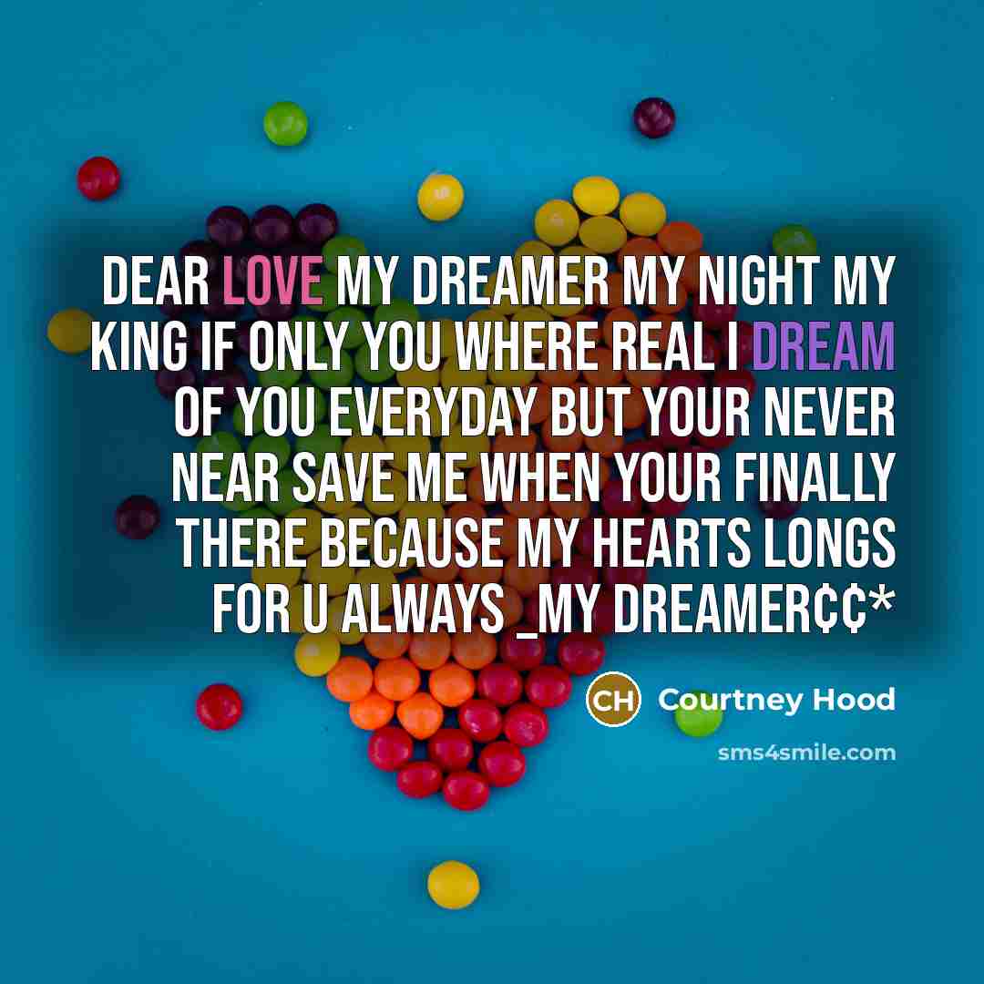 “Dear love my dreamer my night my king if only…” quote by Courtney Hood