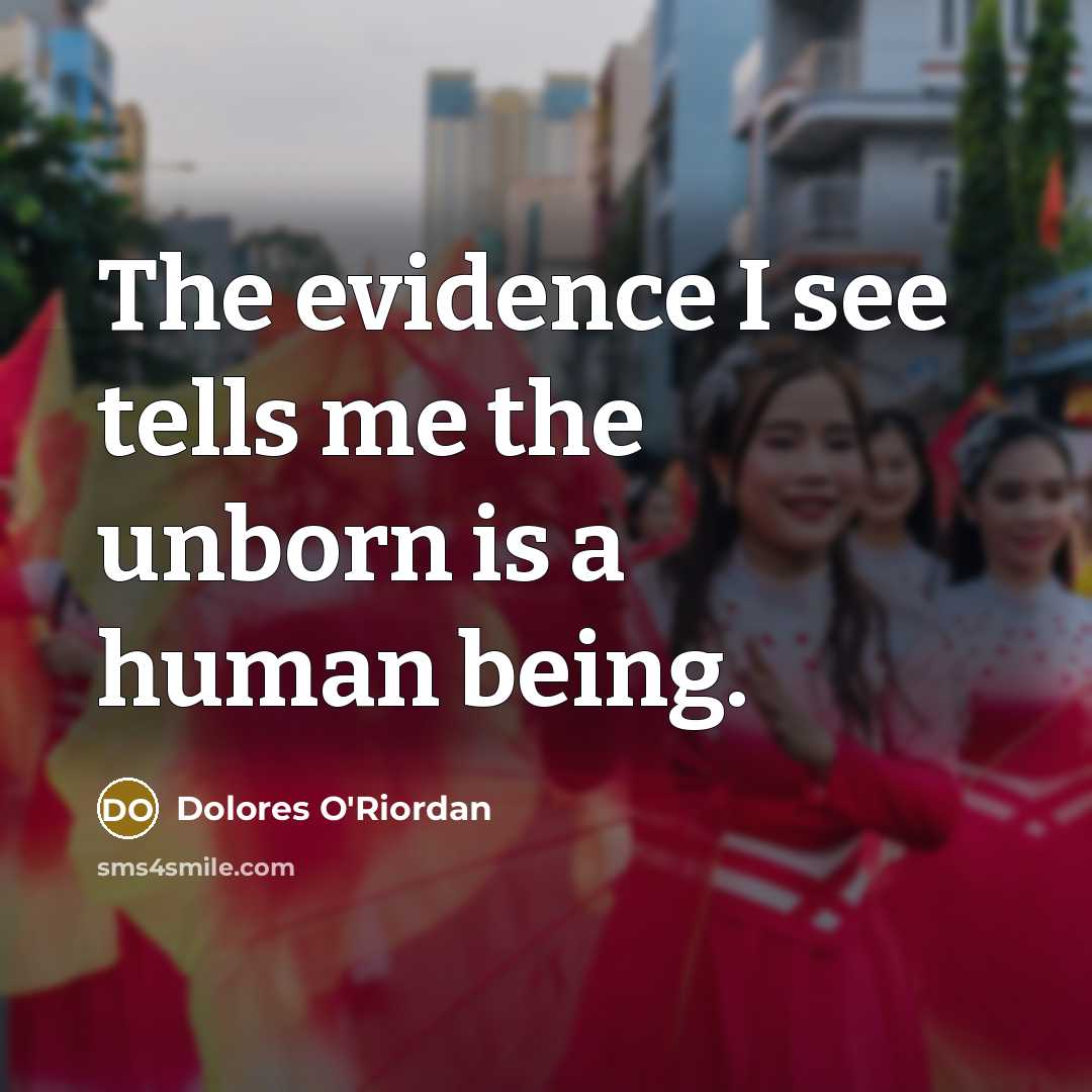 “The evidence I see tells me the unborn is a…” quote by Dolores O'Riordan