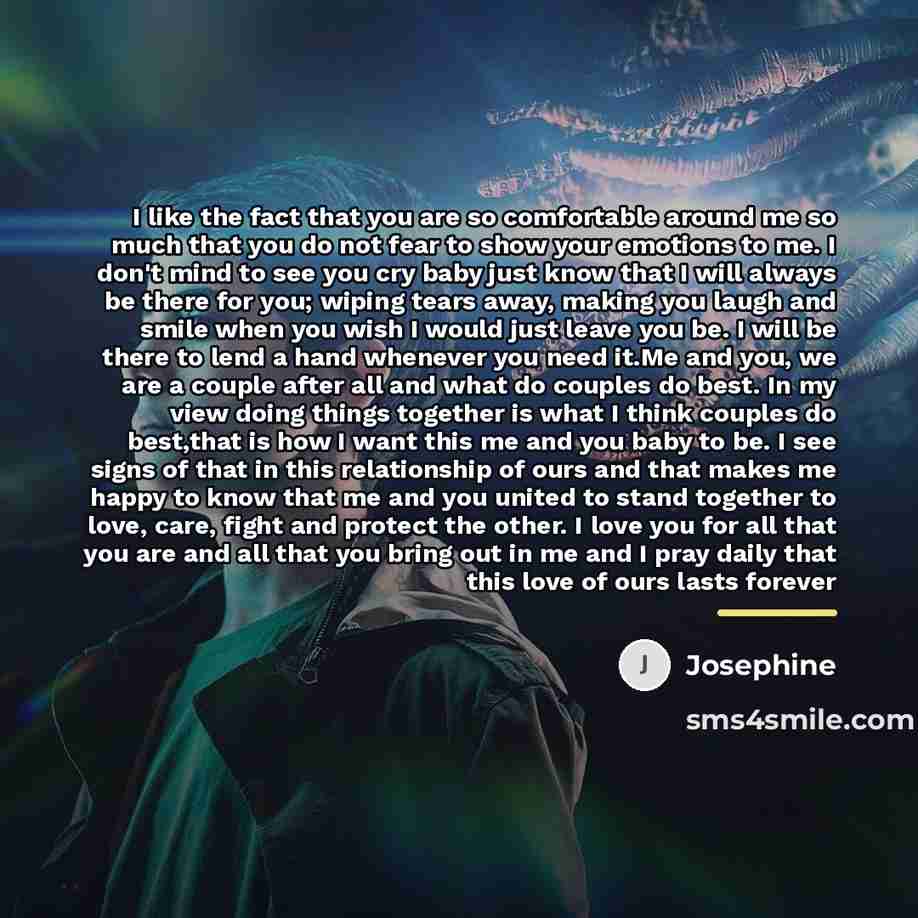 “I like the fact that you are so comfortable around…” quote by Josephine