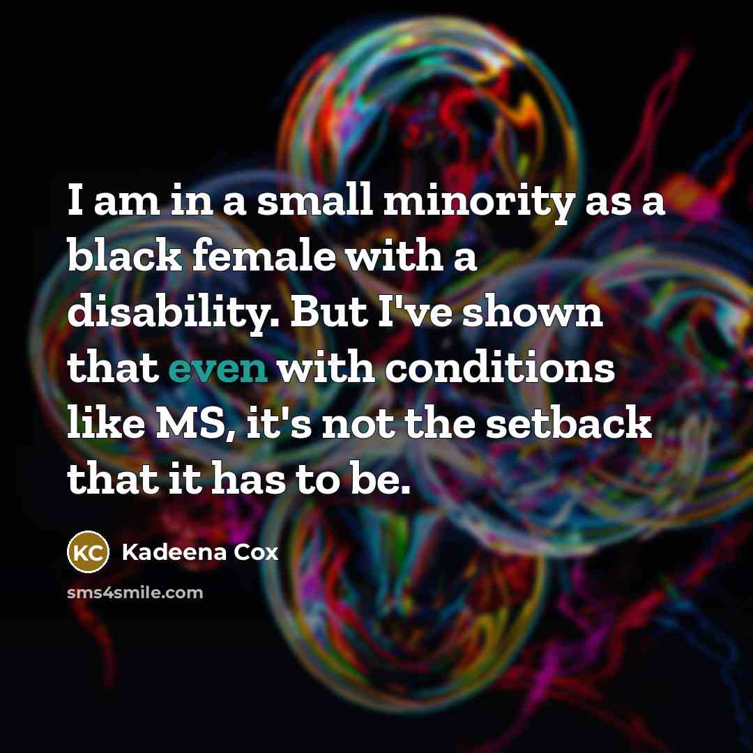 “I am in a small minority as a black female…” quote by Kadeena Cox