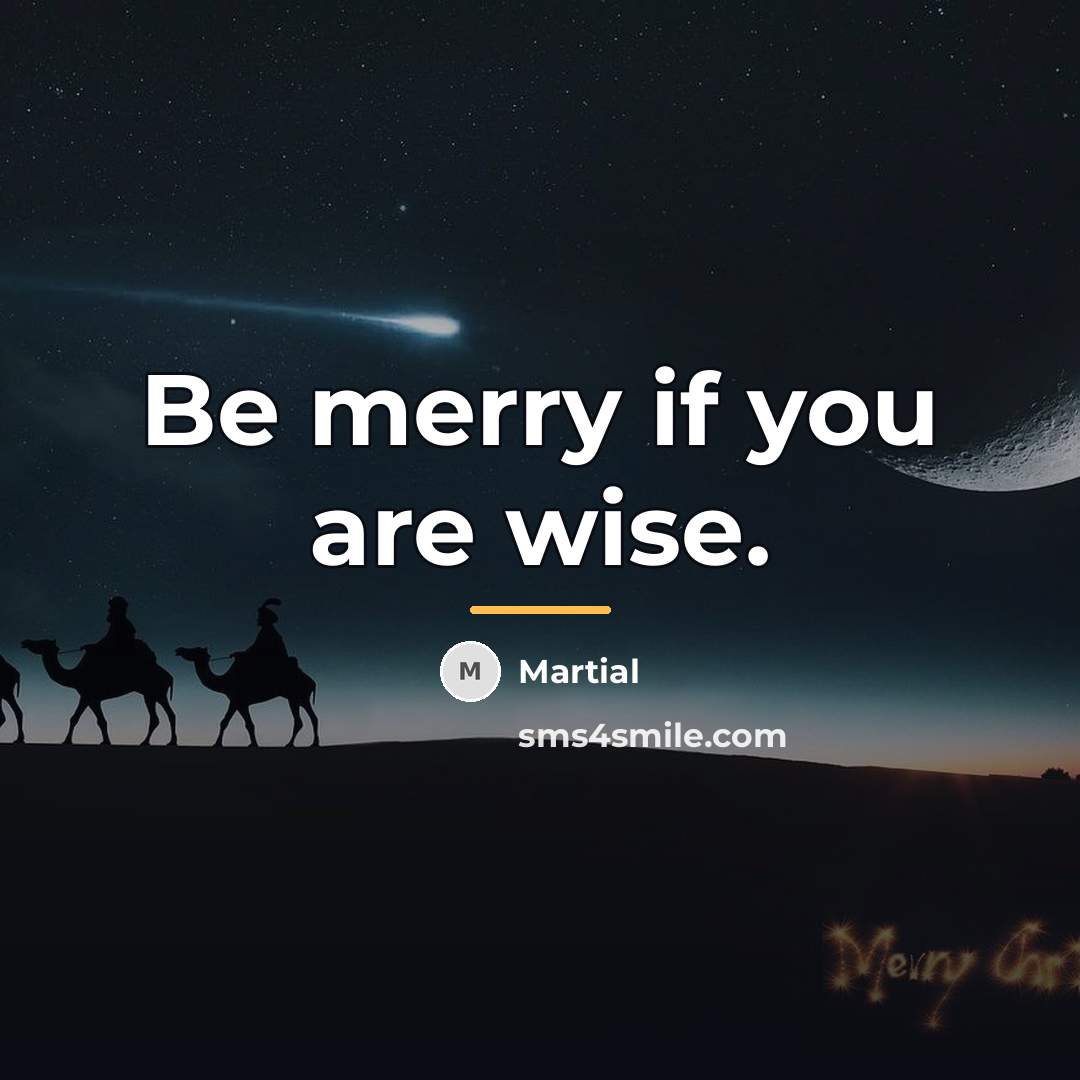 “Be merry if you are wise.…” quote by Martial