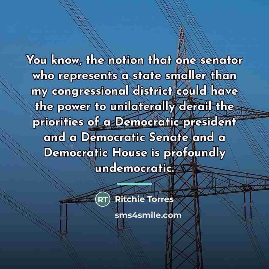 “You know, the notion that one senator who represents a…” quote by Ritchie Torres