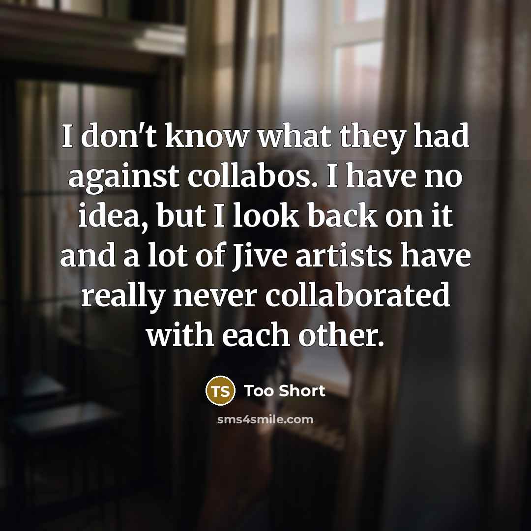 “I don't know what they had against collabos. I have…” quote by Too Short
