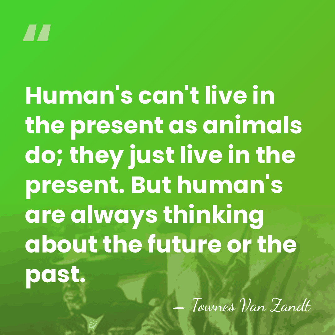 Human's can't live in the present as animals do; they just live&hellip; - Townes Van Zandt