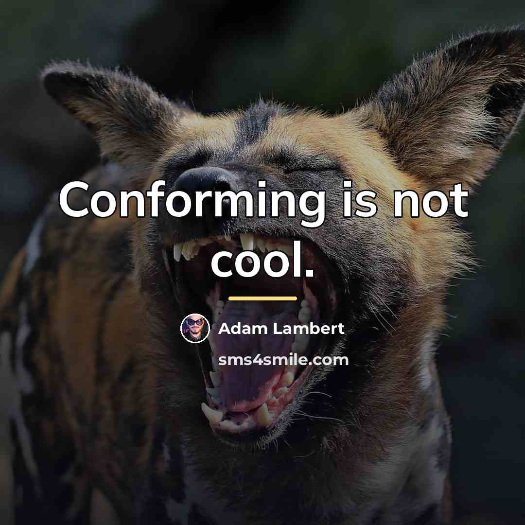“Conforming is not cool.…” quote by Adam Lambert