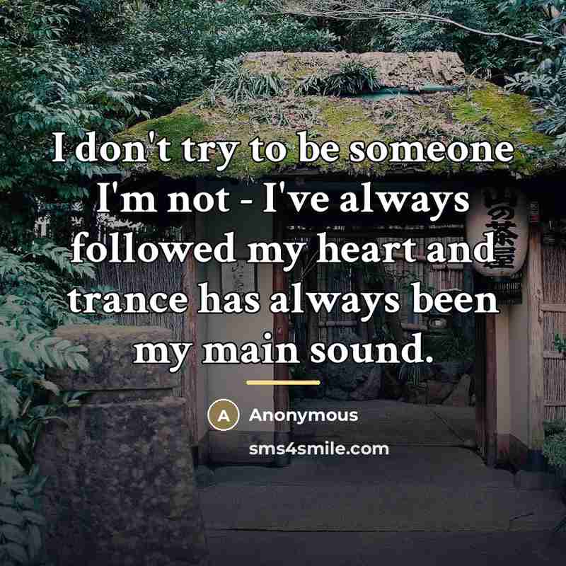 “I don't try to be someone I'm not - I've…” quote by Anonymous