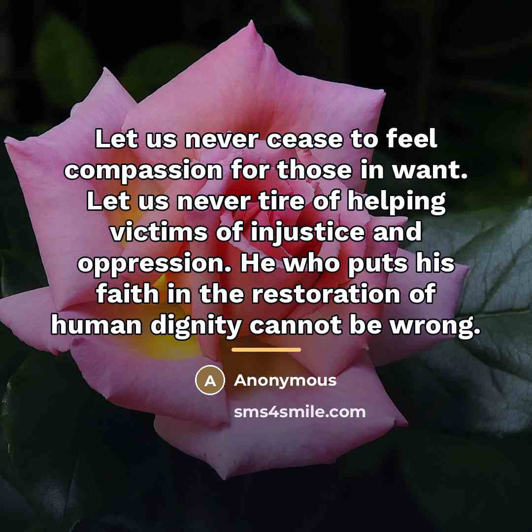 “Let us never cease to feel compassion for those in…” quote by Anonymous