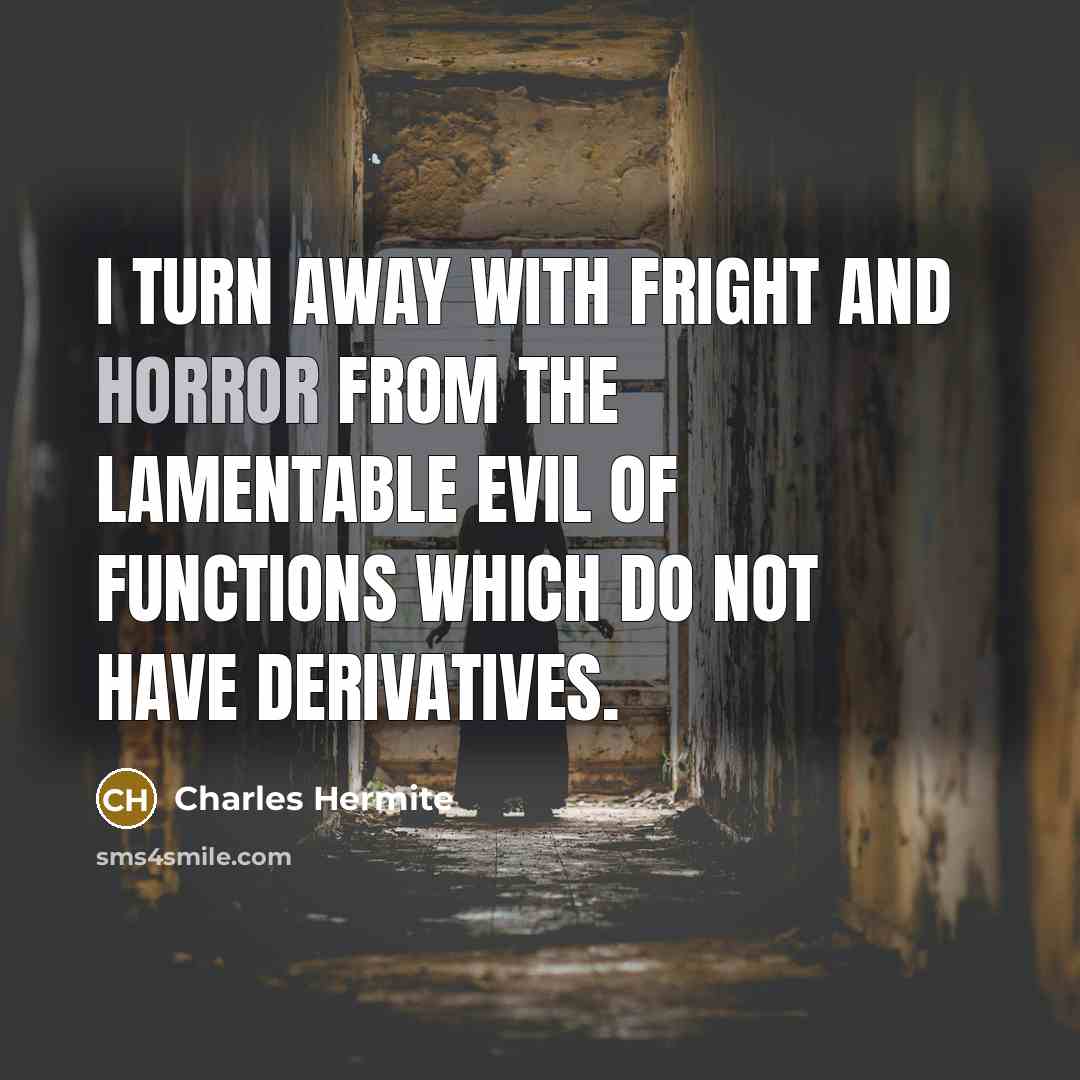 “I turn away with fright and horror from the lamentable…” quote by Charles Hermite