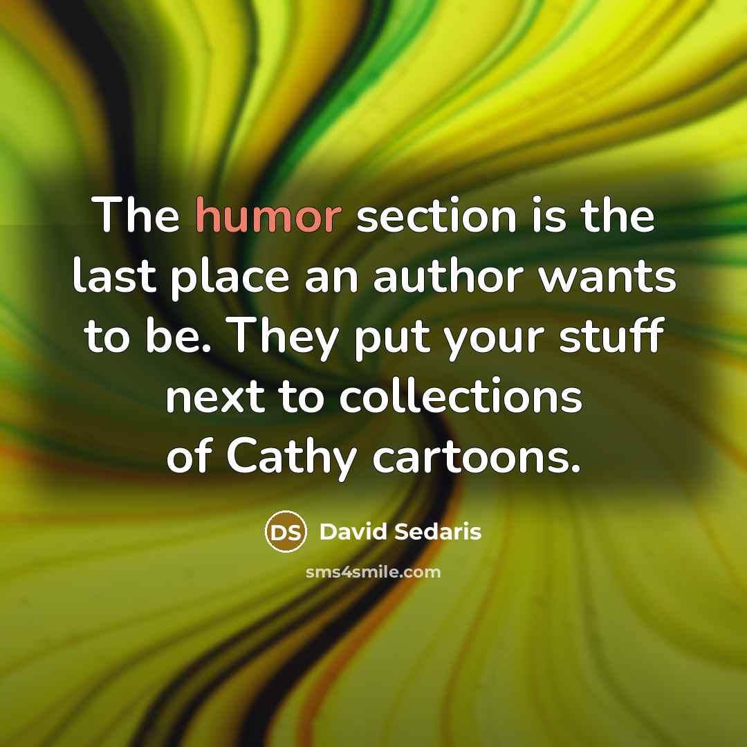 “The humor section is the last place an author wants…” quote by David Sedaris