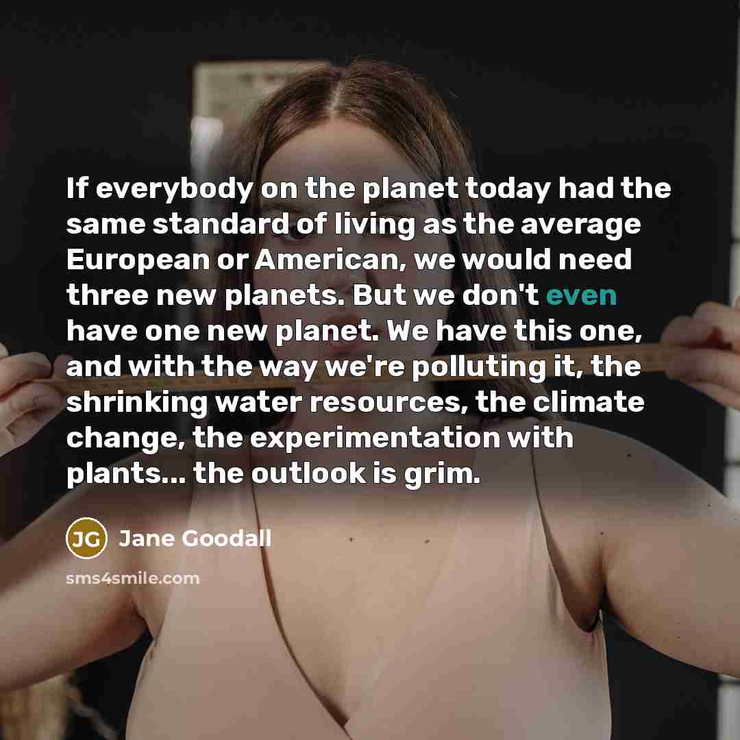 “If everybody on the planet today had the same standard…” quote by Jane Goodall