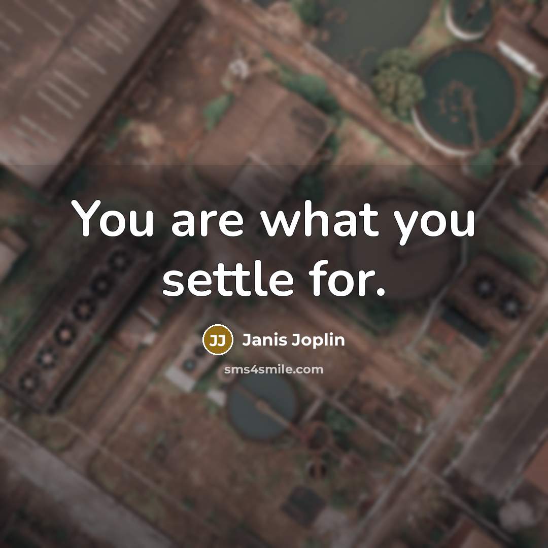 “You are what you settle for.” quote by Janis Joplin