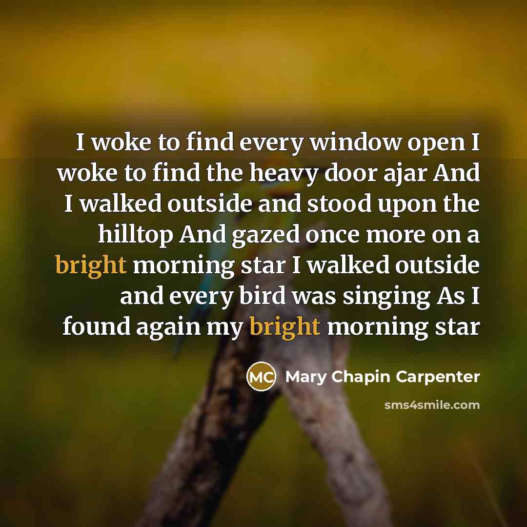 “I woke to find every window open I woke to…” quote by Mary Chapin Carpenter