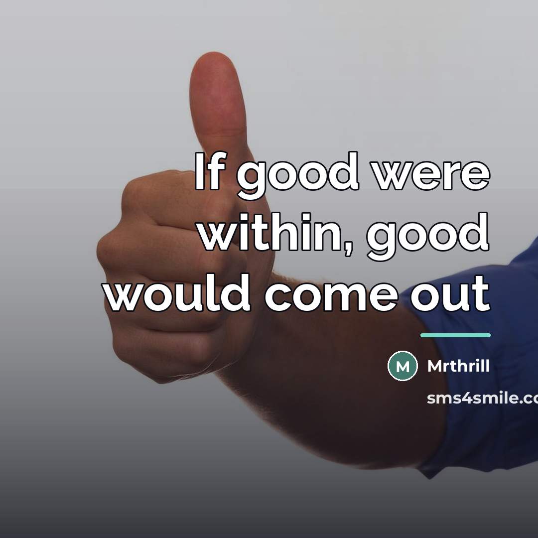 “If good were within, good would come out…” quote by Mrthrill