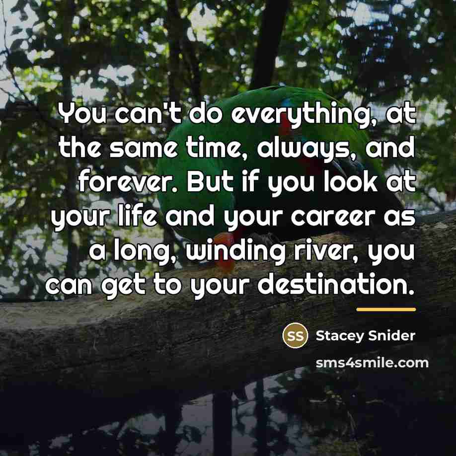 “You can't do everything, at the same time, always, and…” quote by Stacey Snider