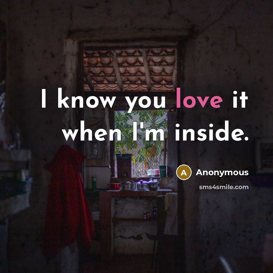 “I know you love it when I'm inside.” quote by Anonymous