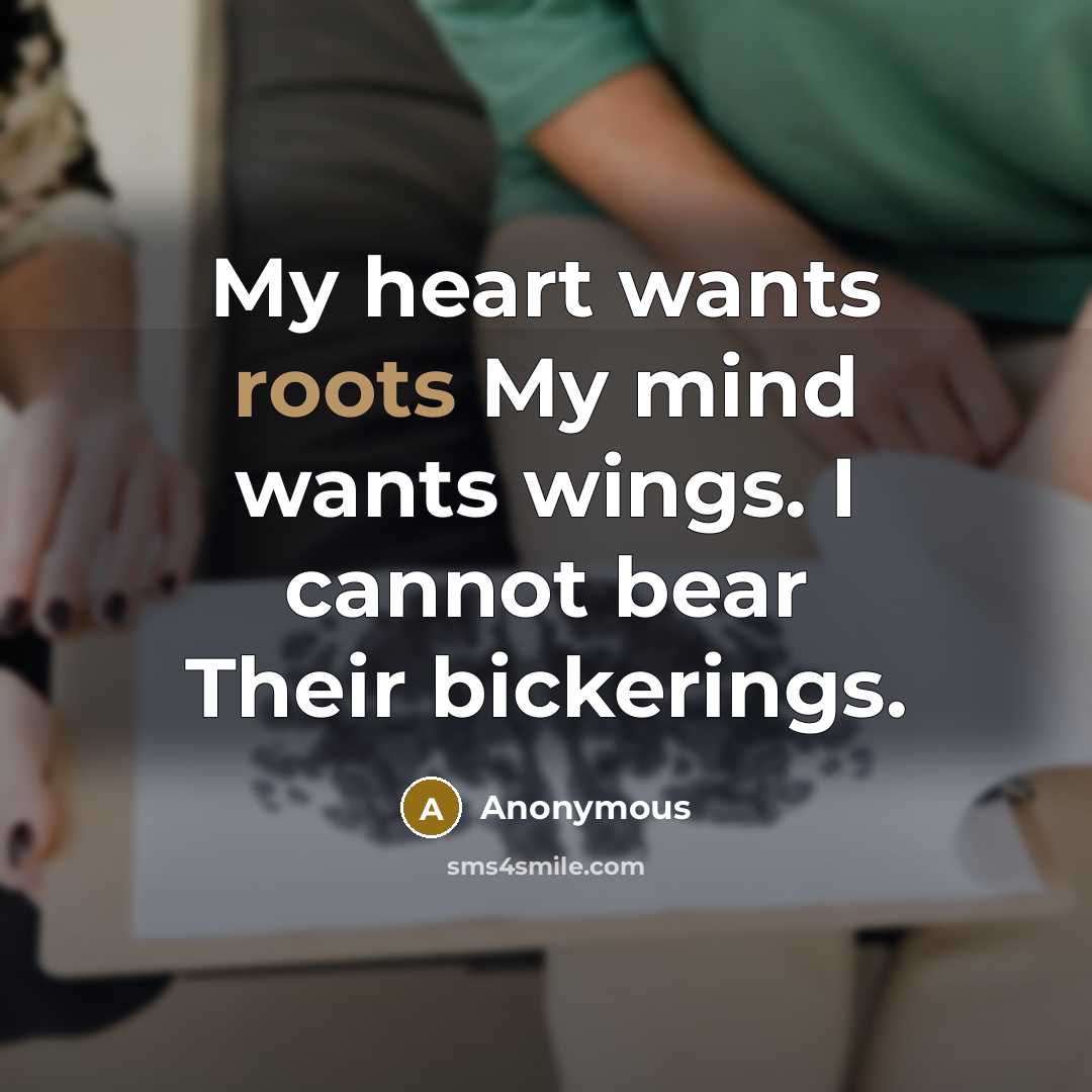 “My heart wants roots My mind wants wings. I cannot…” quote by Anonymous