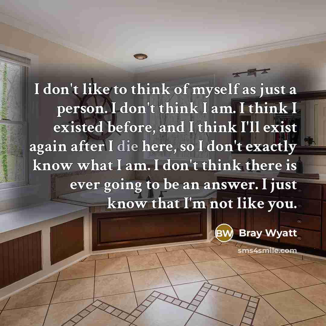 “I don't like to think of myself as just a…” quote by Bray Wyatt
