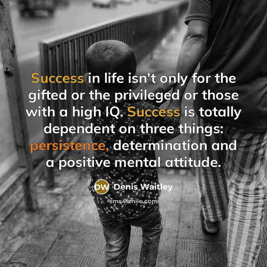 “Success in life isn't only for the gifted or the…” quote by Denis Waitley