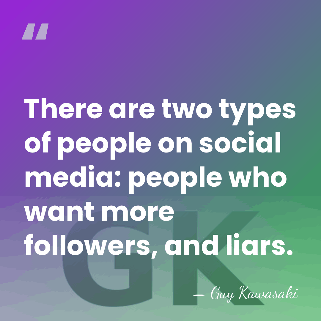 There are two types of people on social media: people who want&hellip; - Guy Kawasaki