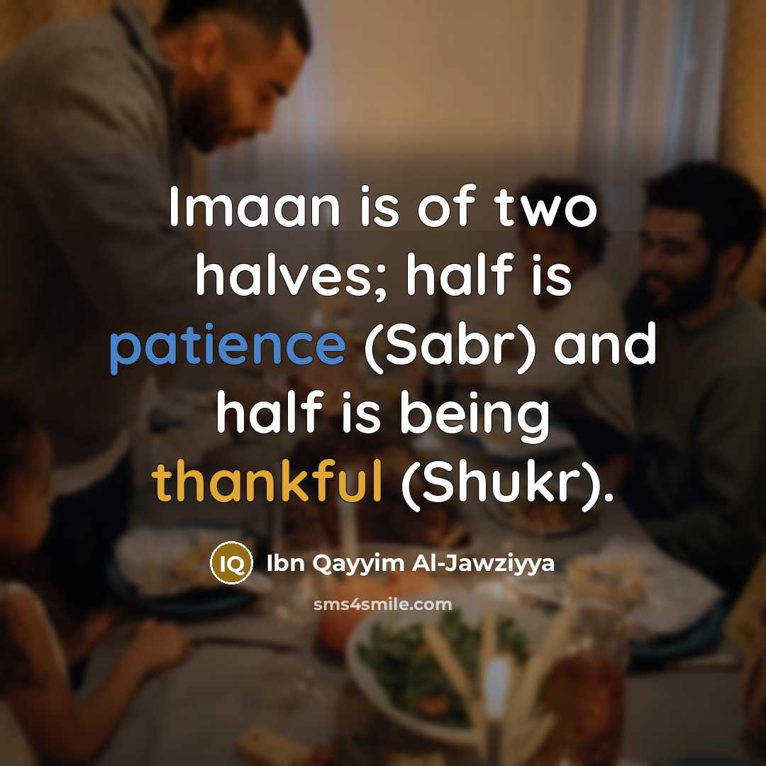 “Imaan is of two halves; half is patience (Sabr) and…” quote by Ibn Qayyim Al-Jawziyya