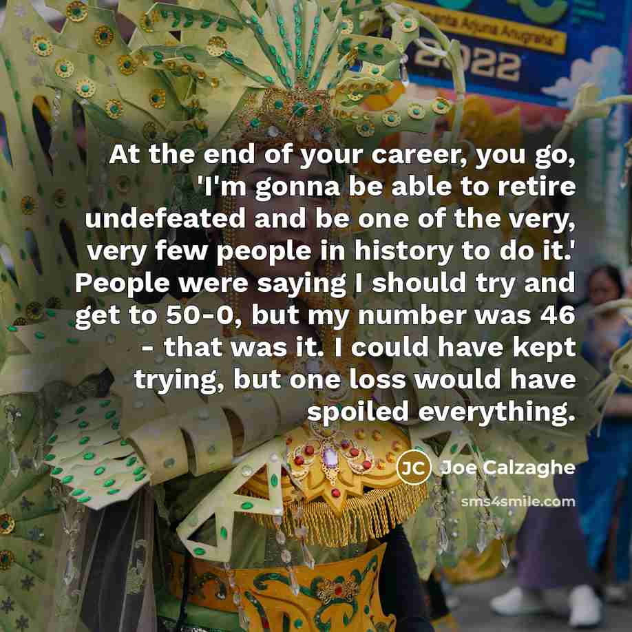“At the end of your career, you go, 'I'm gonna…” quote by Joe Calzaghe