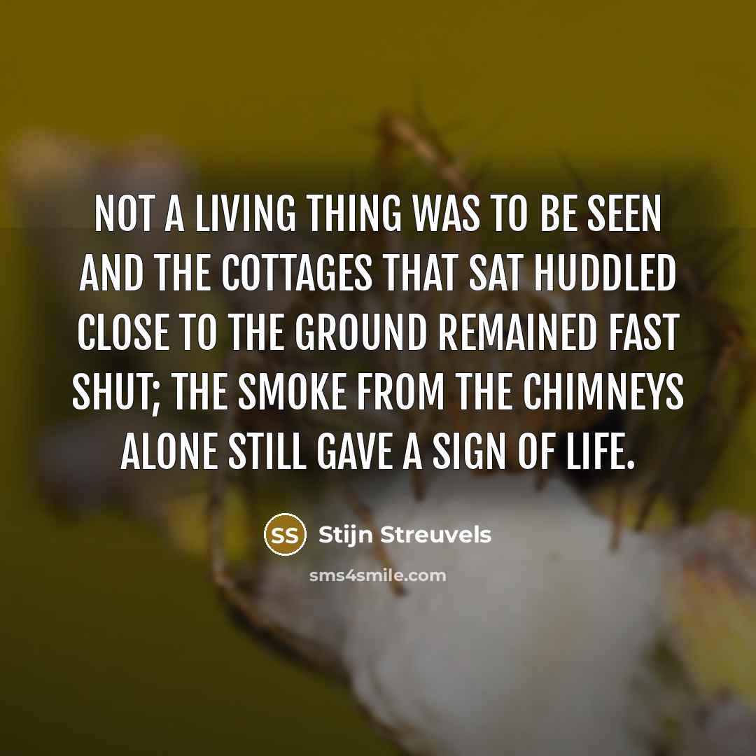 “Not a living thing was to be seen and the…” quote by Stijn Streuvels