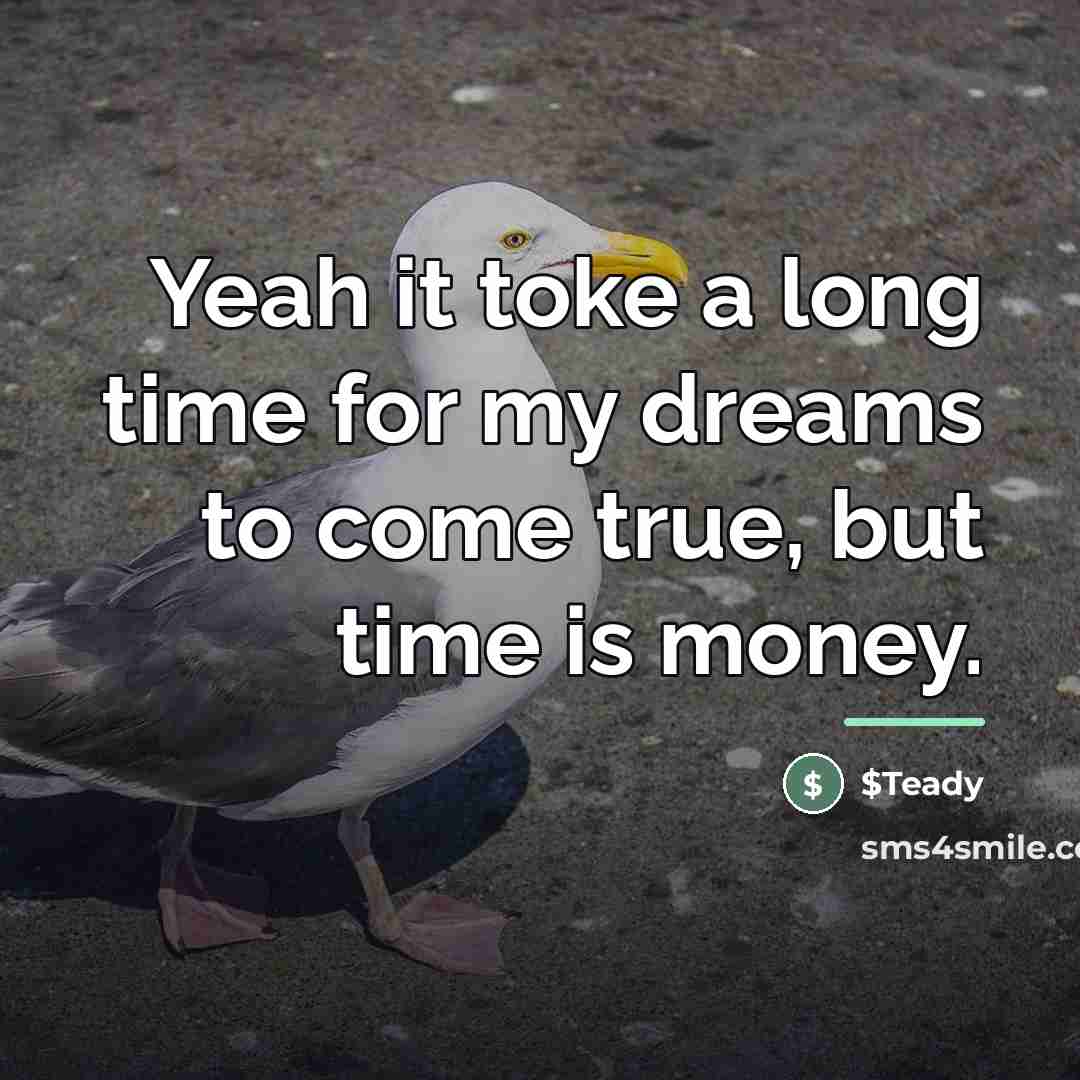 “Yeah it toke a long time for my dreams to…” quote by $Teady
