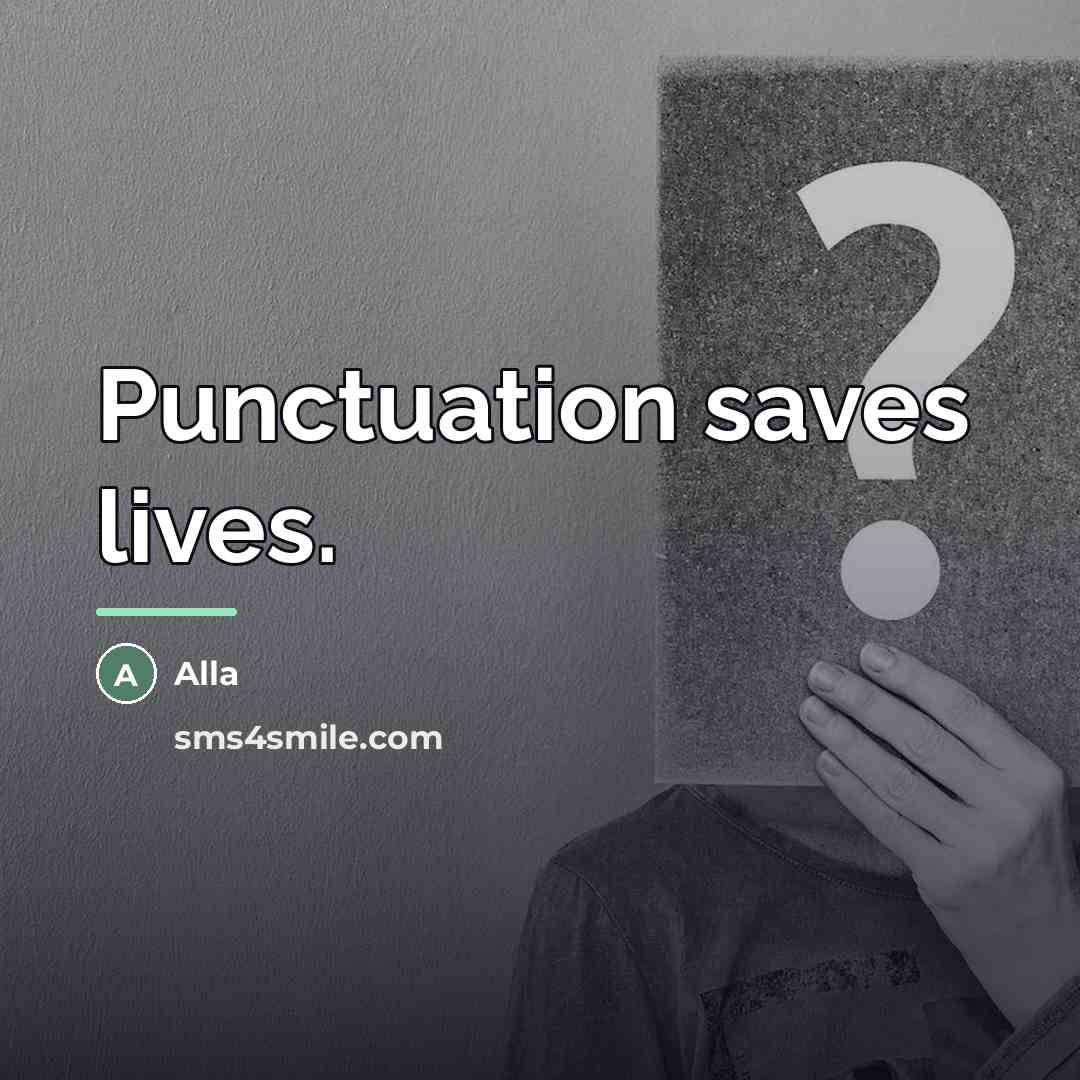 “Punctuation saves lives.…” quote by Alla