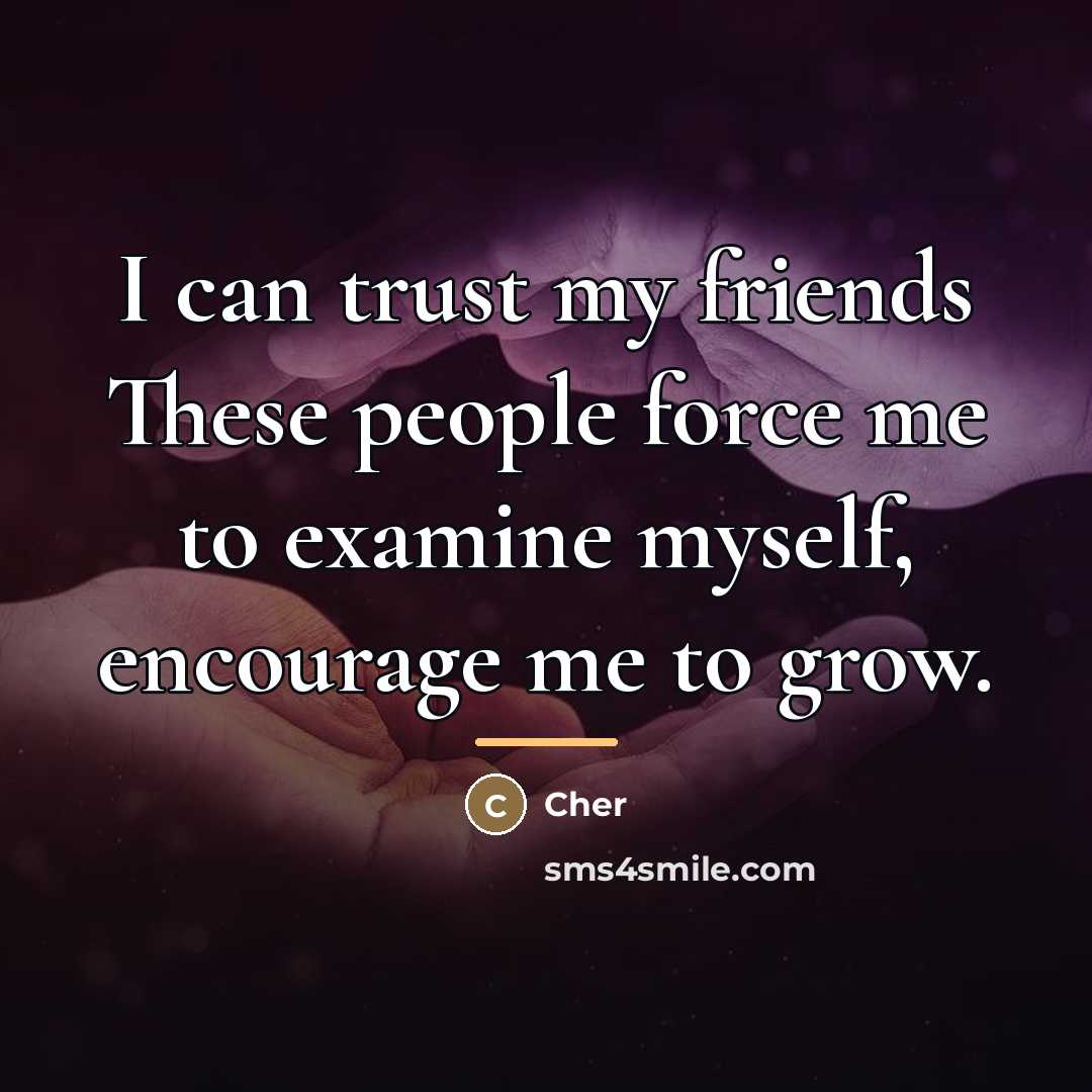 “I can trust my friends These people force me to…” quote by Cher