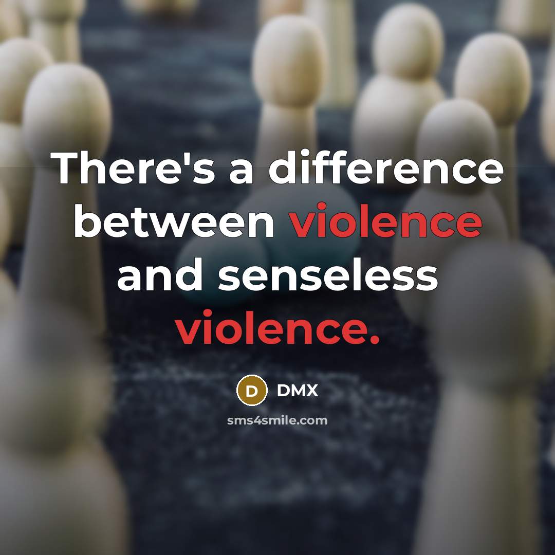 “There's a difference between violence and senseless violence.” quote by DMX