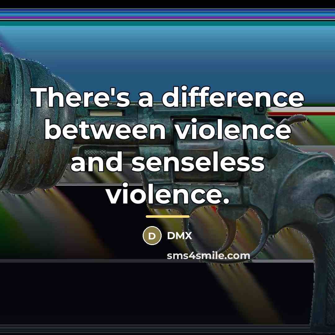 “There's a difference between violence and senseless violence.…” quote by DMX