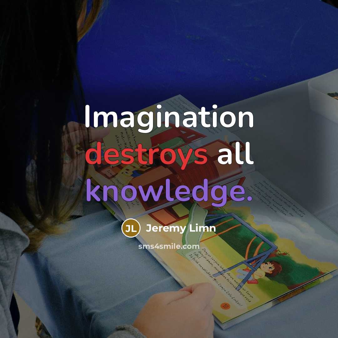 “Imagination destroys all knowledge.” quote by Jeremy Limn