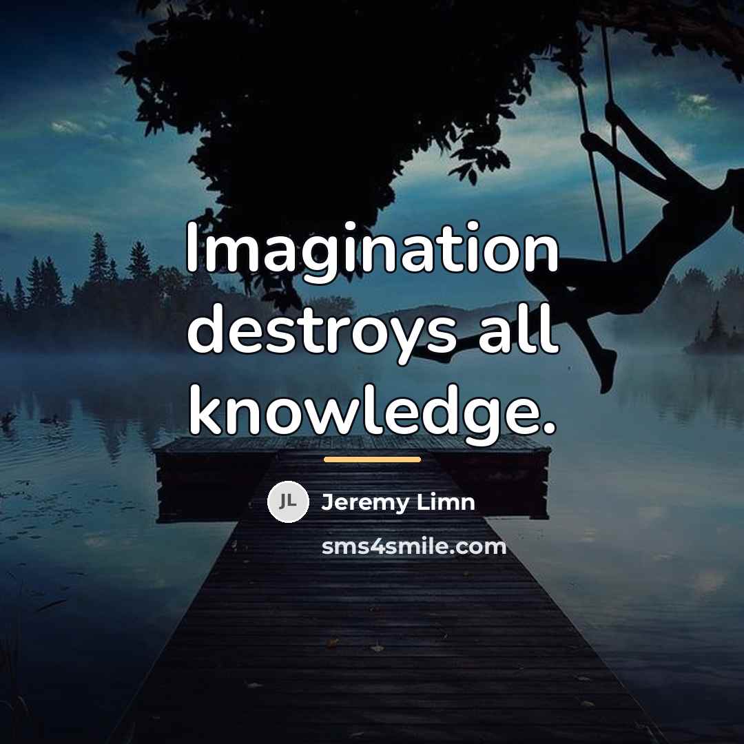 “Imagination destroys all knowledge.…” quote by Jeremy Limn